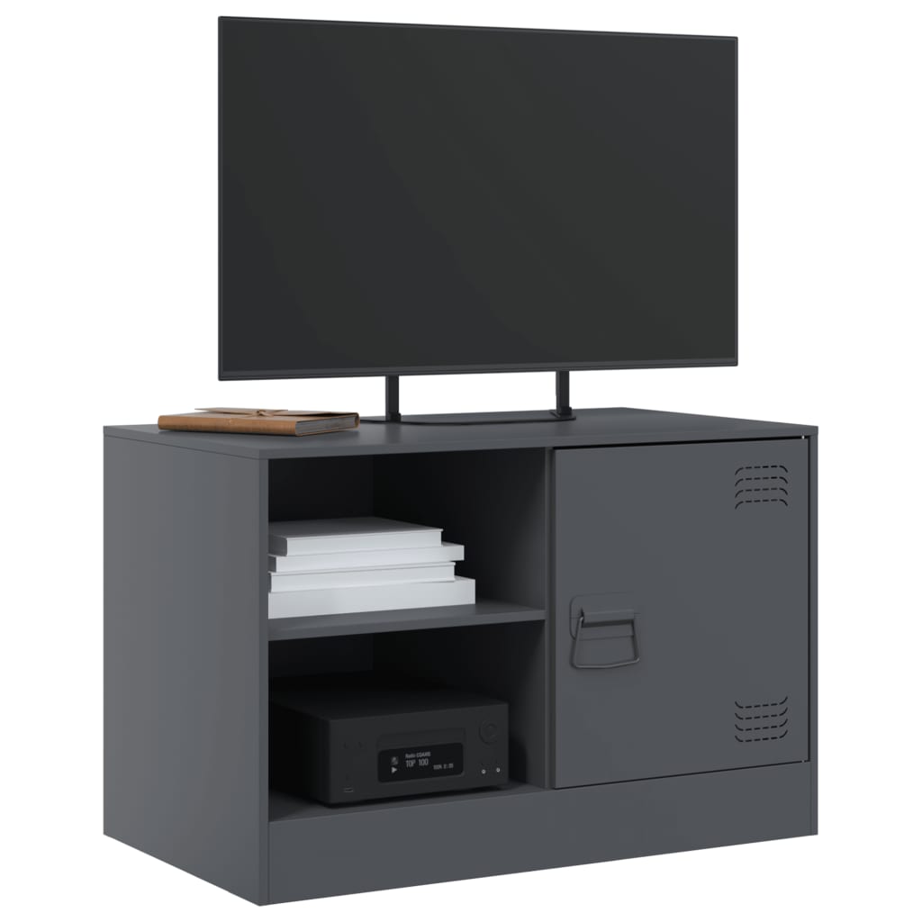 vidaXL Tv-meubel 67x39x44 cm staal zwart
