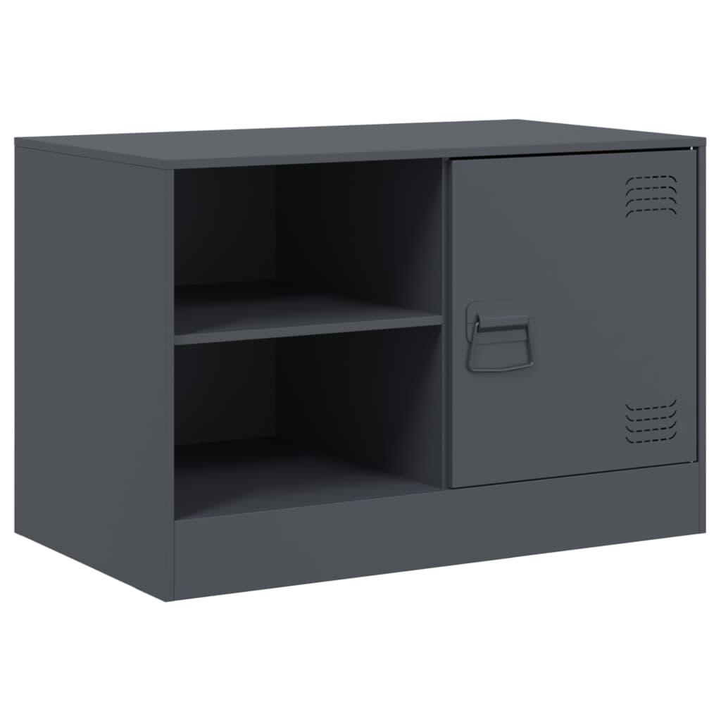 vidaXL Tv-meubel 67x39x44 cm staal zwart