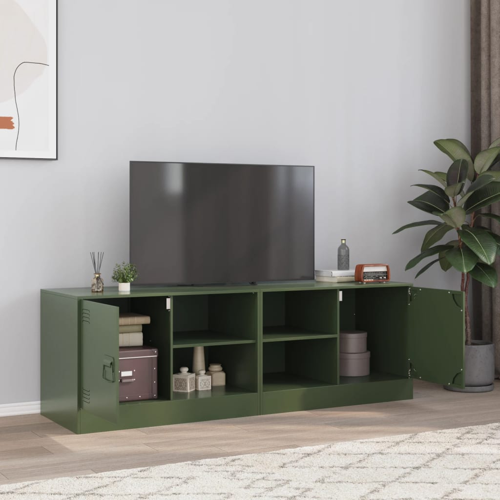 vidaXL Tv-meubel 67x39x44 cm staal zwart