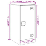 vidaXL Dressoir 34,5x39x73 cm staal zwart