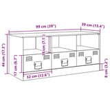 vidaXL Tv-meubel 99x39x44 cm staal zwart