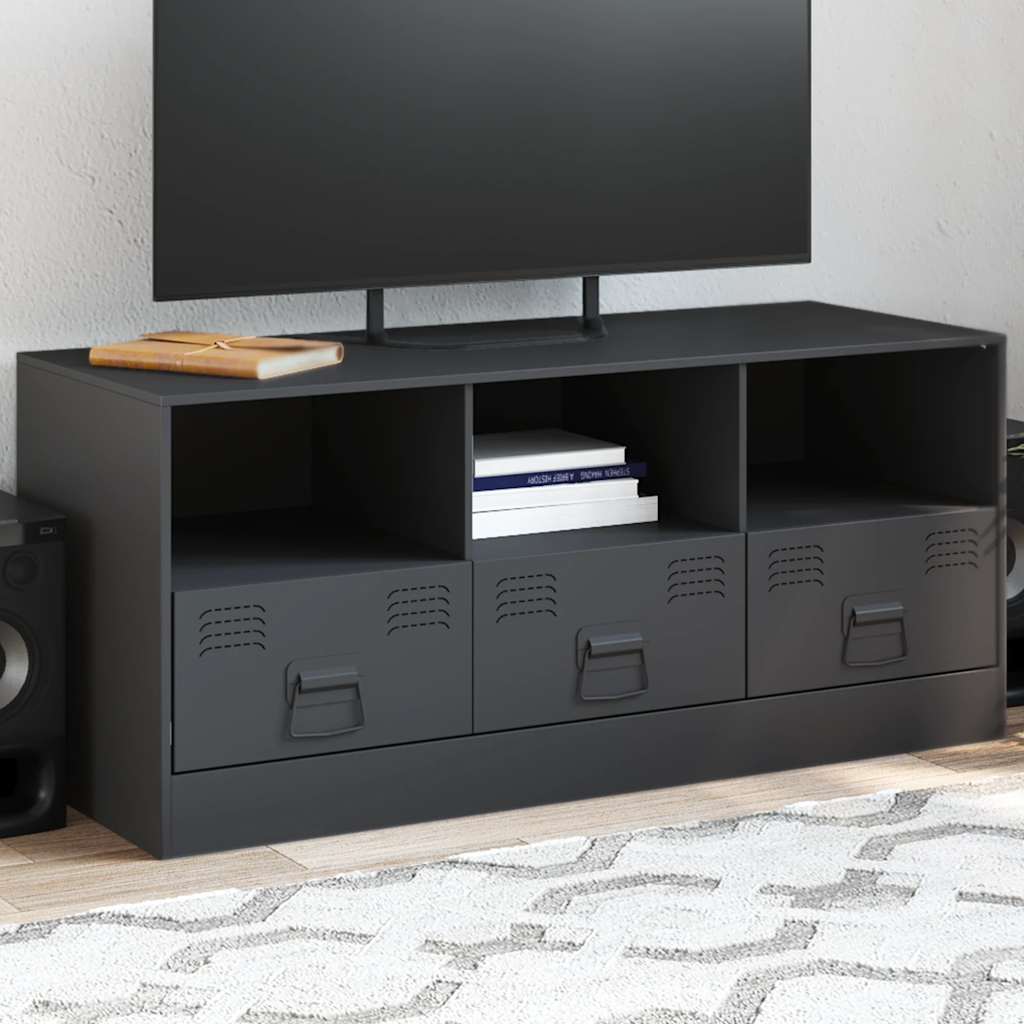 vidaXL Tv-meubel 99x39x44 cm staal zwart