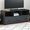 vidaXL Tv-meubel 99x39x44 cm staal zwart