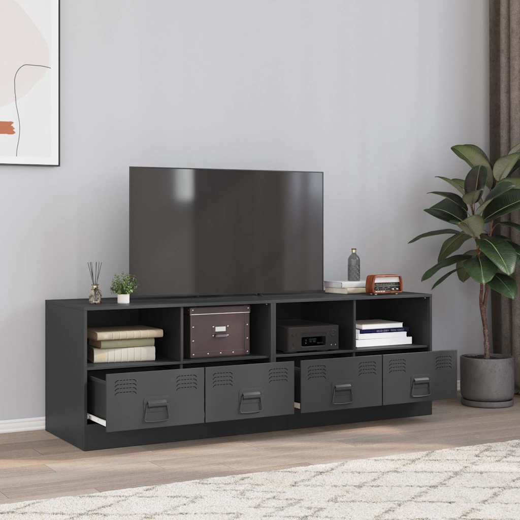 vidaXL Tv-meubel 67x39x44 cm staal zwart
