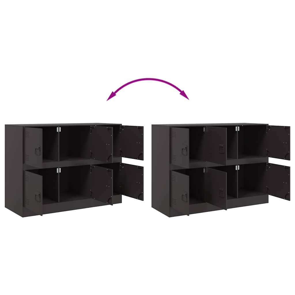vidaXL Dressoir 99x39x73 cm staal zwart