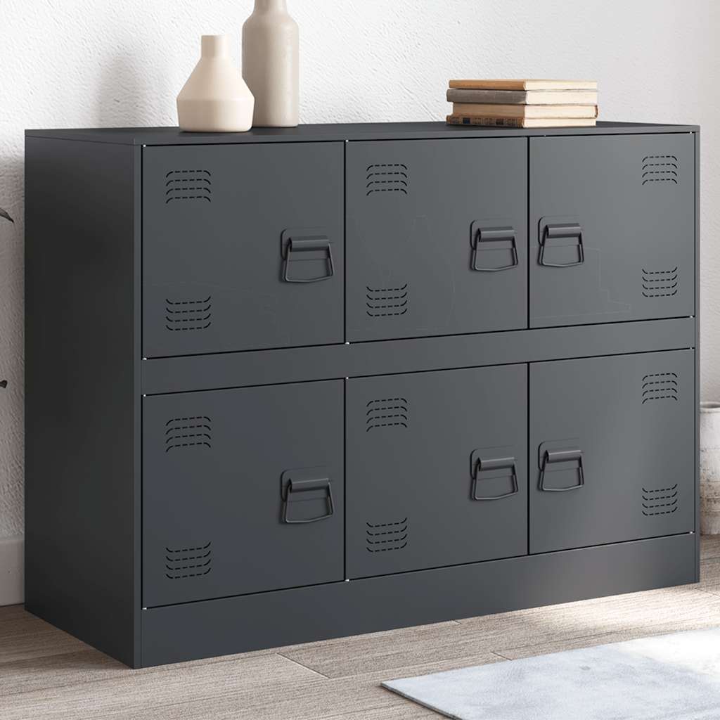 vidaXL Dressoir 99x39x73 cm staal zwart