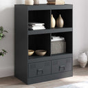 vidaXL Hoge kast 67x39x95 cm staal zwart