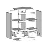 vidaXL Hoge kast 67x39x95 cm staal zwart