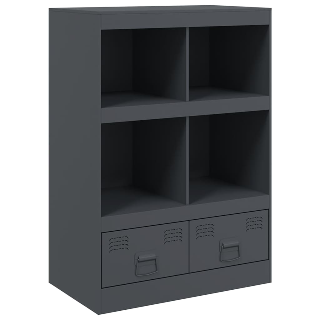 vidaXL Hoge kast 67x39x95 cm staal zwart