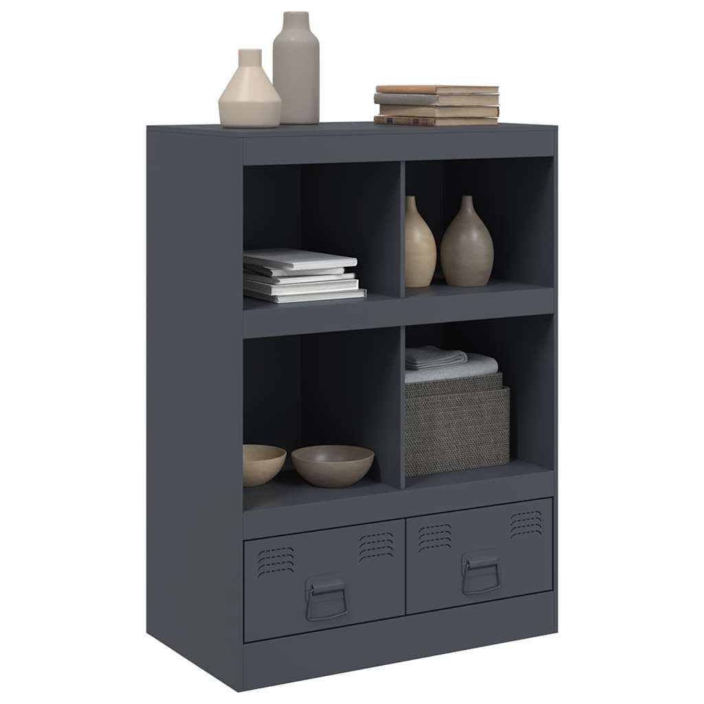 vidaXL Hoge kast 67x39x95 cm staal zwart