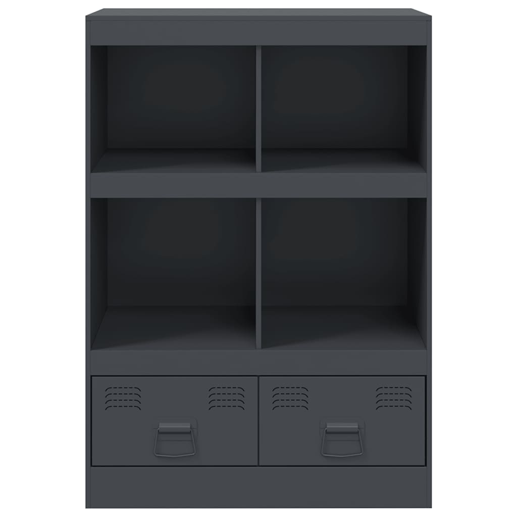 vidaXL Hoge kast 67x39x95 cm staal zwart