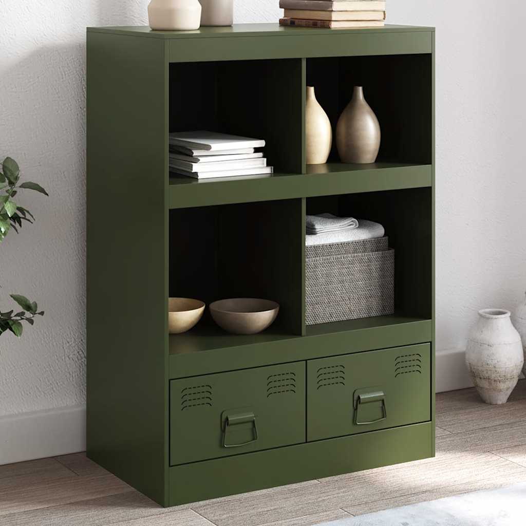 vidaXL Hoge kast 67x39x95 cm staal zwart