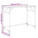 vidaXL Bureau 100x45x76 cm bewerkt hout en gepoedercoat staal