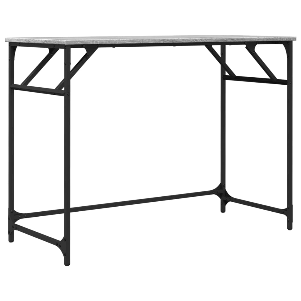 vidaXL Bureau 100x45x76 cm bewerkt hout en gepoedercoat staal