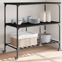 vidaXL Kitchen Trolley 100x50x95 cm Engineered Wood Black