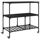 vidaXL Kitchen Trolley 100x50x95 cm Engineered Wood Black