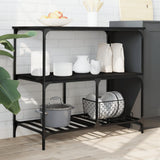 vidaXL Kitchen Trolley 100x50x95 cm Engineered Wood Black