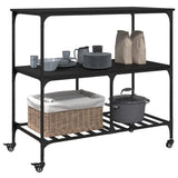 vidaXL Kitchen Trolley 100x50x95 cm Engineered Wood Black