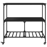 vidaXL Kitchen Trolley 100x50x95 cm Engineered Wood Black
