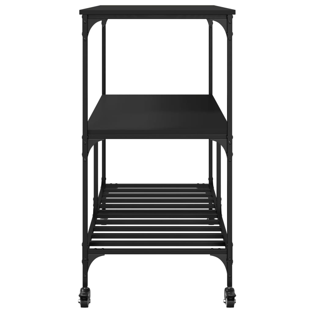 vidaXL Kitchen Trolley 100x50x95 cm Engineered Wood Black