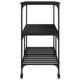 vidaXL Kitchen Trolley 100x50x95 cm Engineered Wood Black