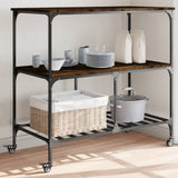 vidaXL Kitchen Trolley 100x50x95 cm Engineered Wood Black