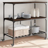 vidaXL Kitchen Trolley 100x50x95 cm Engineered Wood Black