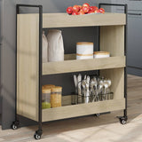 vidaXL Keukentrolley 70x30x82 cm bewerkt hout zwart