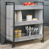 vidaXL Keukentrolley 70x30x82 cm bewerkt hout zwart