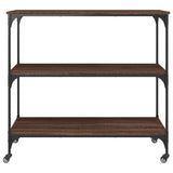 vidaXL Keukentrolley 102x50x95 cm bewerkt hout zwart