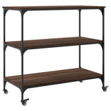 vidaXL Keukentrolley 102x50x95 cm bewerkt hout zwart