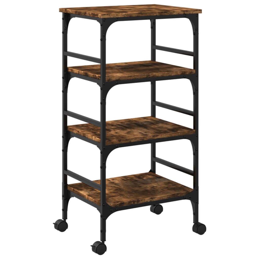 vidaXL Kitchen Trolley 45x35x89.5 cm Engineered Wood Black