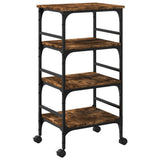 vidaXL Kitchen Trolley 45x35x89.5 cm Engineered Wood Black