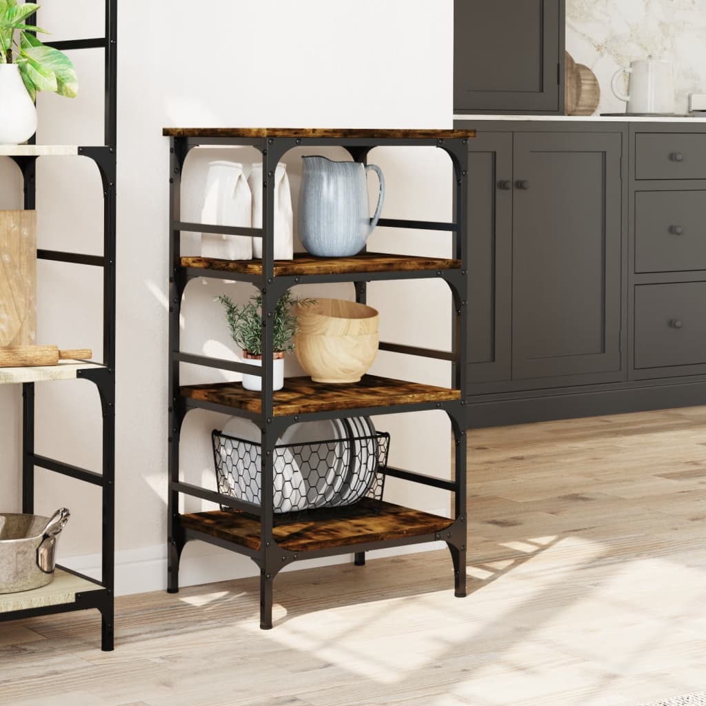vidaXL Kitchen Trolley 45x35x89.5 cm Engineered Wood Black