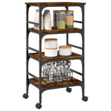 vidaXL Kitchen Trolley 45x35x89.5 cm Engineered Wood Black