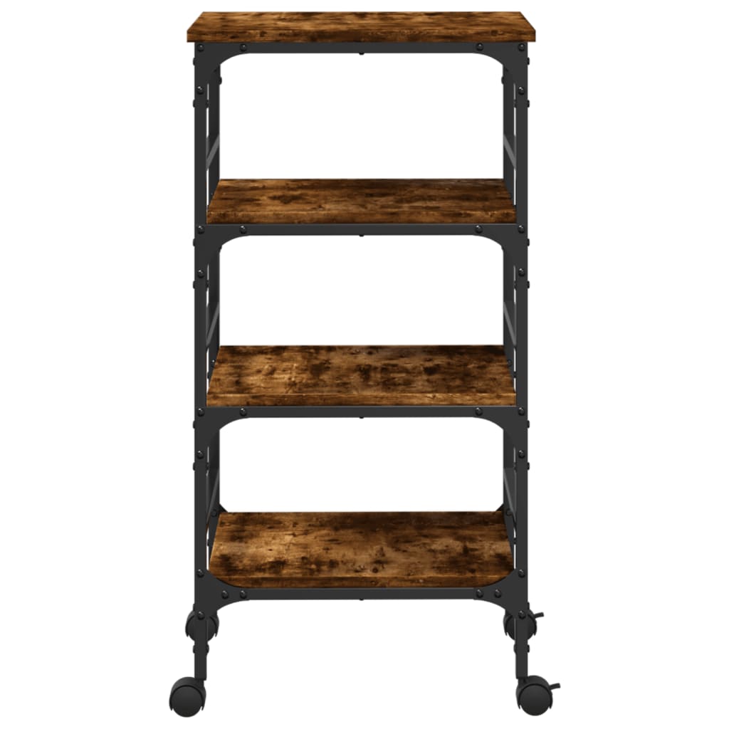 vidaXL Kitchen Trolley 45x35x89.5 cm Engineered Wood Black