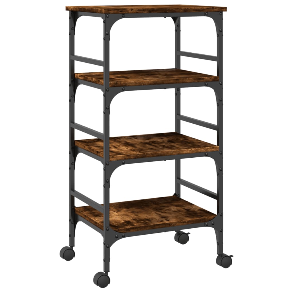 vidaXL Kitchen Trolley 45x35x89.5 cm Engineered Wood Black