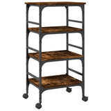 vidaXL Kitchen Trolley 45x35x89.5 cm Engineered Wood Black