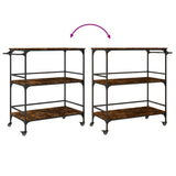 vidaXL Keukentrolley 100,5x50x105 cm bewerkt hout zwart