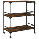 vidaXL Keukentrolley 100,5x50x105 cm bewerkt hout zwart