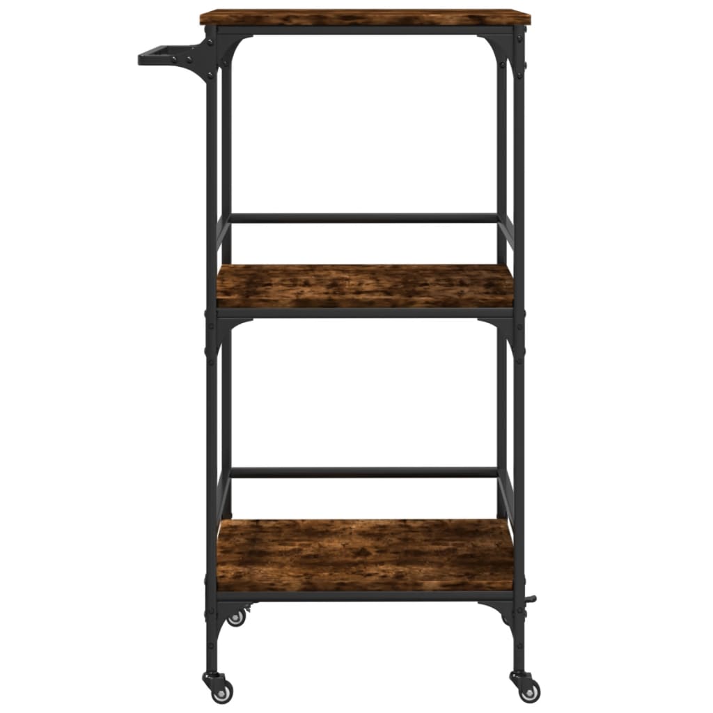 vidaXL Keukentrolley 60,5x50x105 cm bewerkt hout zwart