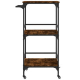 vidaXL Keukentrolley 60,5x50x105 cm bewerkt hout zwart