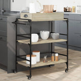 vidaXL Kitchen Trolley 81.5x41x92.5 cm Engineered Wood Sonoma Oak