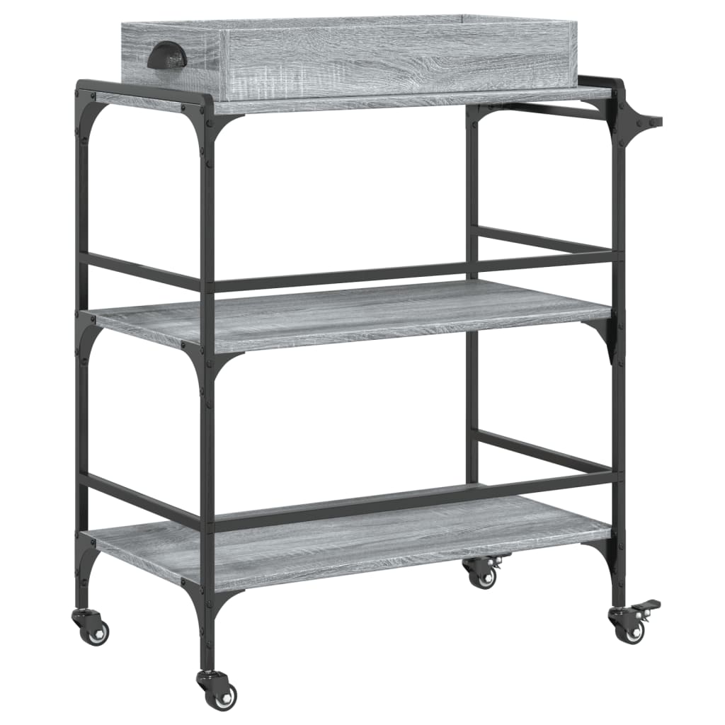 vidaXL Kitchen Trolley 81.5x41x92.5 cm Engineered Wood Sonoma Oak