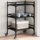 vidaXL Kitchen Trolley 50x35x75.5 cm Engineered Wood Black