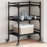 vidaXL Kitchen Trolley 50x35x75.5 cm Engineered Wood Black