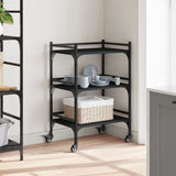 vidaXL Kitchen Trolley 50x35x75.5 cm Engineered Wood Black