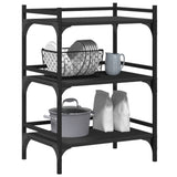 vidaXL Kitchen Trolley 50x35x75.5 cm Engineered Wood Black