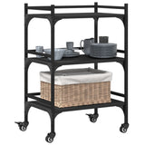 vidaXL Kitchen Trolley 50x35x75.5 cm Engineered Wood Black