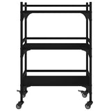 vidaXL Kitchen Trolley 50x35x75.5 cm Engineered Wood Black